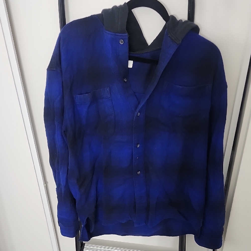 Urban Outfitters Plaid Button Up Hoodie